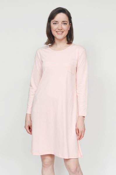 Classic Crew Neck Gown with Pocket