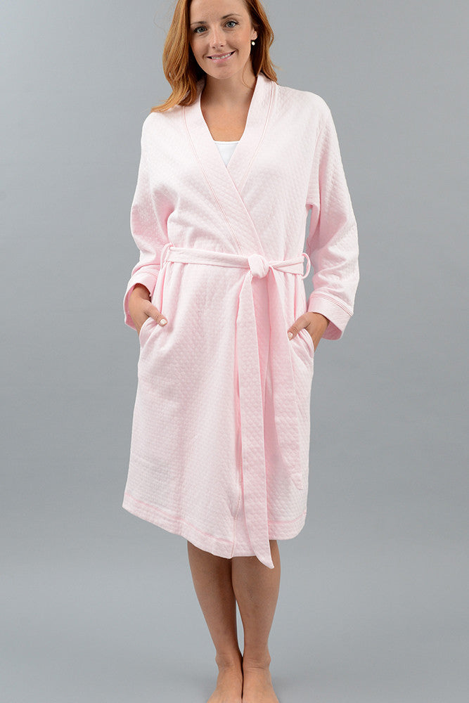 knee length dresses for ladies Women's Blue Jacquard Short Dressing Gown main image 0