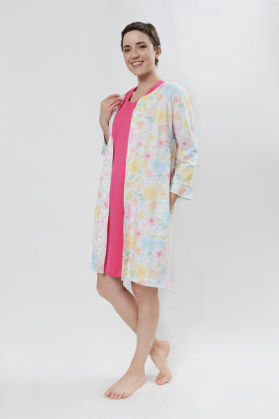 Butterfly Floral Zip Robe