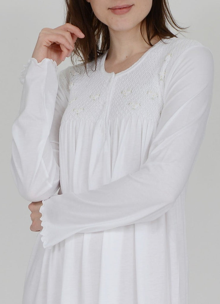 Smocked Long Sleeve Nightgown